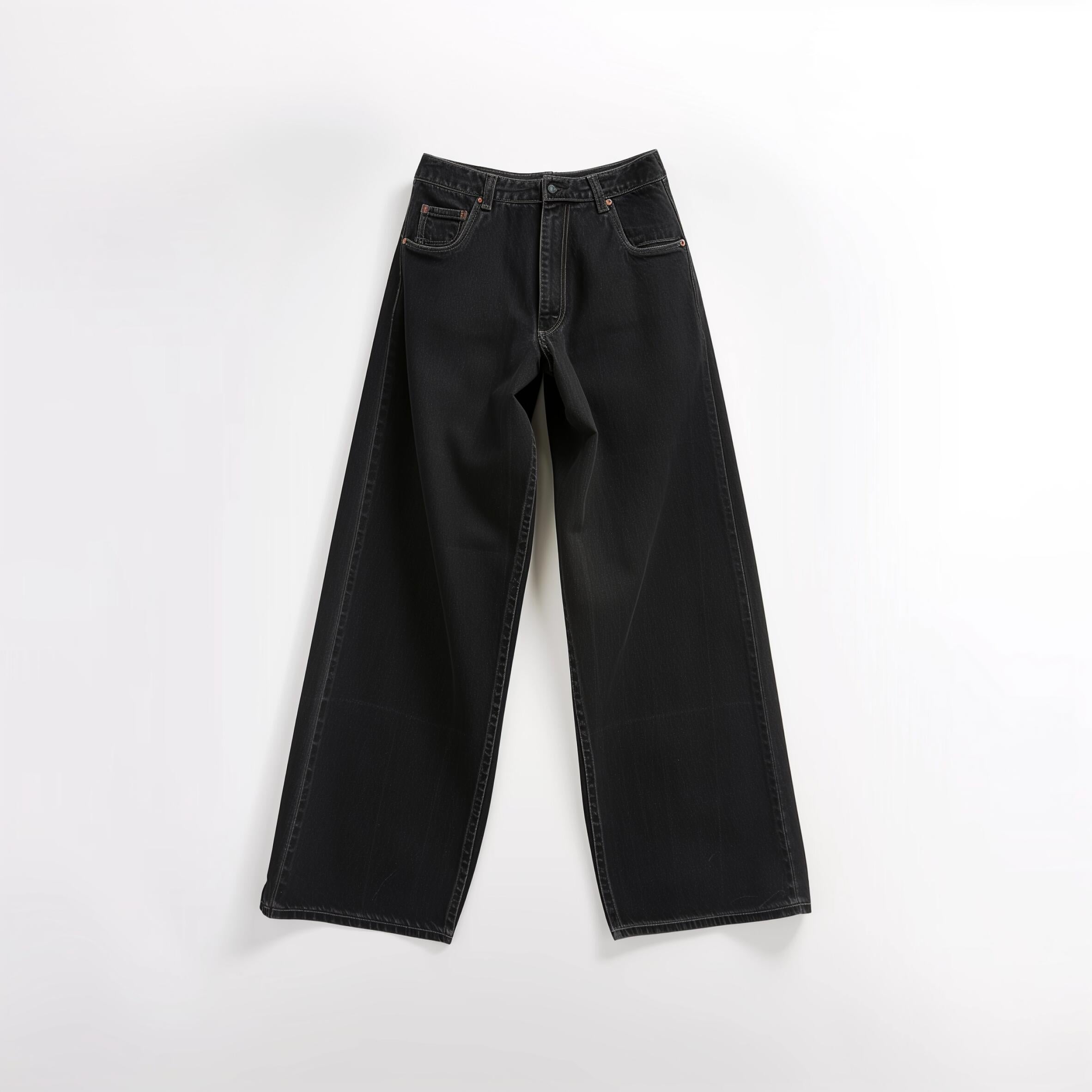 Wide-Leg Black Jeans